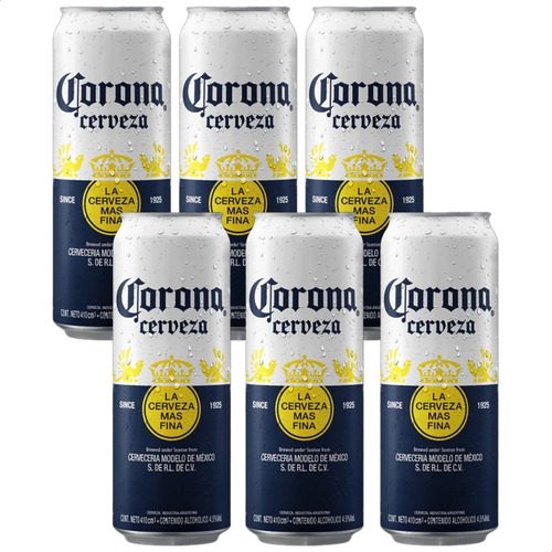 Cerveza Corona Lata Origen Mexico Pack X6 - 01almacen