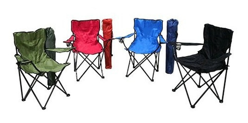 Imagen 2 de 3 de Silla Plegable Camping Posavaso Y Funda Resistente 80cm L12