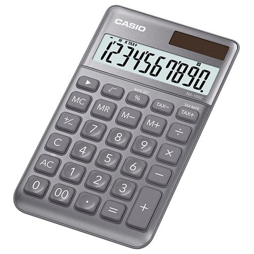 Calculadora Casio Ns-10sc Linea Premium 10 Digitos Gris