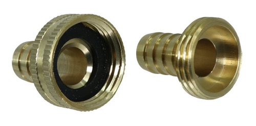 Cople De Bronce Macho Para Manguera 1/2puLG 2pz 15900060 Color Dorado