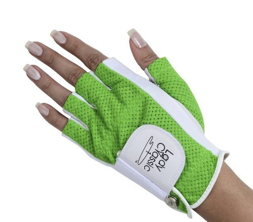 Guante De Golf Lady Classic 1/2 Finger Verde Large Left Hand