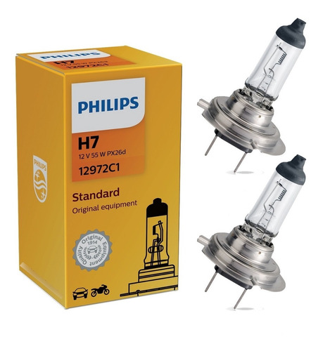 Kit X2 Lamparas Philips H7 Standard 12v 55w