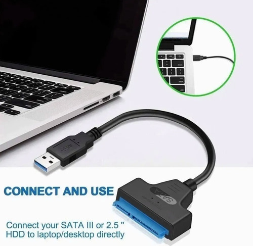Imagen 7 de 9 de Adaptador Cable Usb 3.0 A Sata 3 Hdd 2.5 22 Pines | Dfast