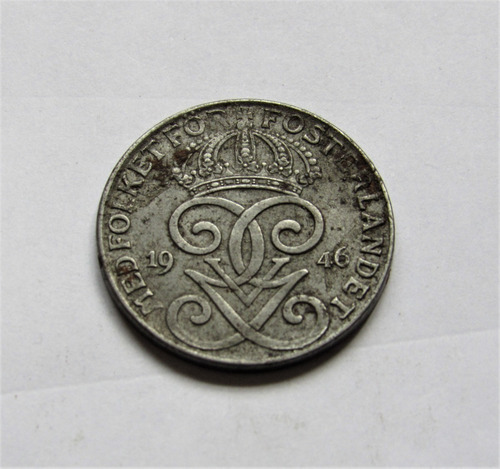 Moneda Suecia 2 Ore 1946 Fierro