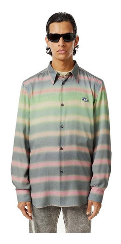 Camisa Diesel S-tucker-stripe Malachite Green/light Blue Hom