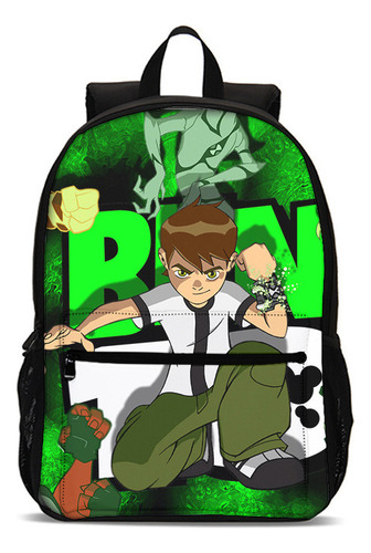 A Mochila Escolar Con Estampado De Hacker Junior De Ben 10, Cr
