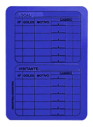 Tarjeta De Arbitro Futsal Azul