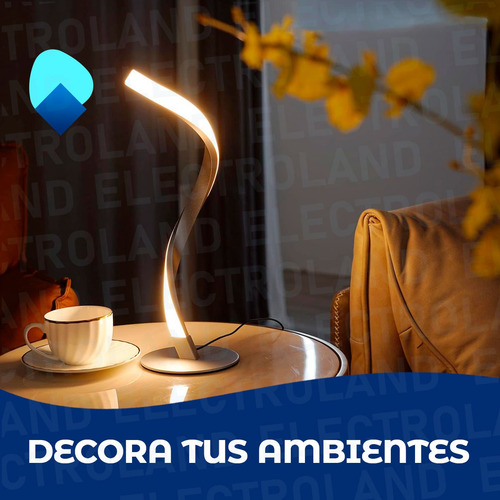 Lámpara De Escritorio Led Curva Moderna Mesa En Espiral Usb