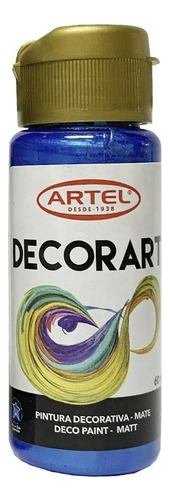 Frasco 60ml Decorart Metálico Color Azul 129