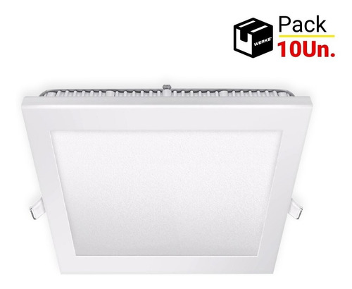 Panel Led Embutir Cuadrado 12w Werke Pack X 10 Unid.