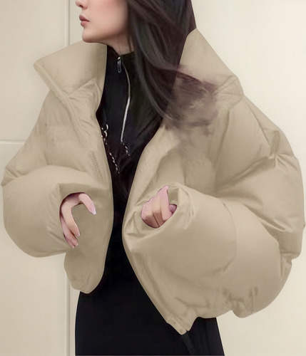Chaqueta A La Moda Para Mujer Con Bolsillo Con Cremallera, Abrigo Largo De Invierno