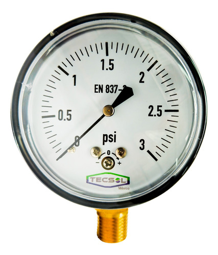 Manómetro 3 Psi Para Gas Lp Y Natural Baja Presión