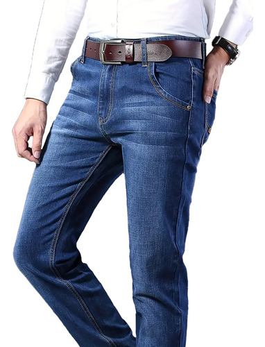 Pantalones Vaqueros Clásicos Para Hombre De Pierna Recta