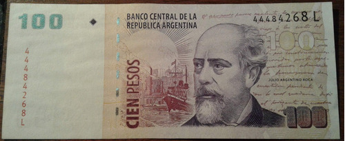 *cvfil Argentina Billete 100 Pesos M.del Pont Cobos Wpm357