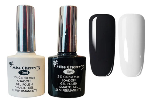 Gel Miss Cherry Semipermanente Blanco Y Negro Calcio 10ml 