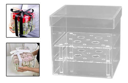 Caja De Flores Maceta Ramo Arreglos 15x15x12.5cm 9agujeros