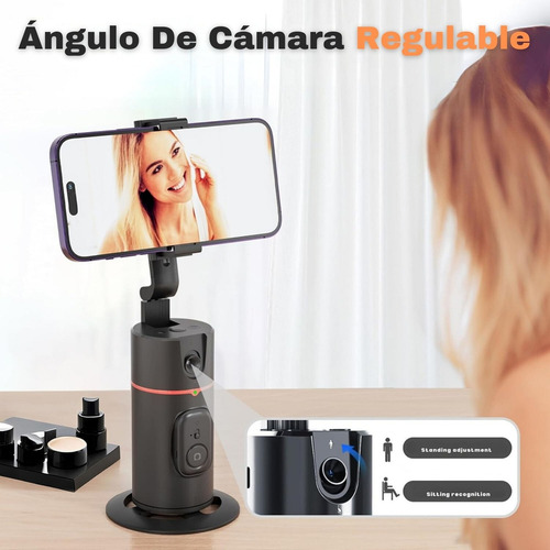 Soporte Celular 360 Seguimiento Facial Auto Face + Control Negro