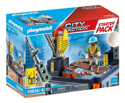 Set Playmobil Starter Pack Construccion Con Grua Tun Tuni