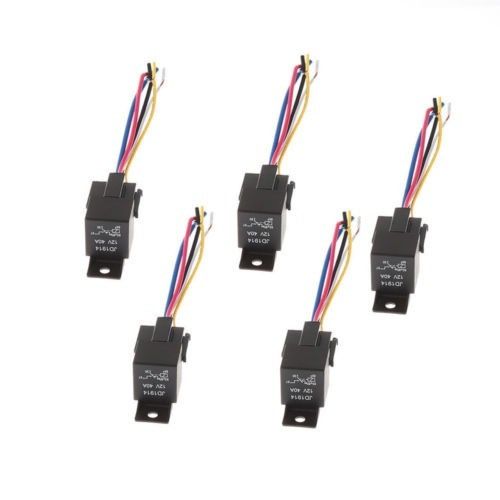 5 Coche Spdt Relé Automotriz 5 Pin 5 Cables W/harness Toma 3