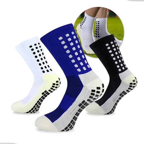 Kit 3 Pares Meia Antiderrapante Esportiva Futebol Treino