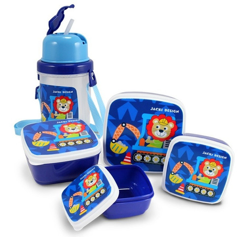 Imagem 2 de 8 de Lancheira Térmica Infantil Potinhos Lanche E Garrafinha Leão