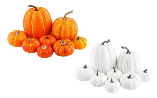 16x Relleno De Calabazas Artificiales Otoño Halloween