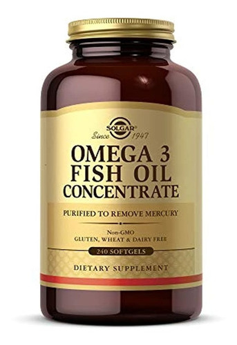 Solgar Omega-3 Concentrado De Aceite De Pescado, 240 Cápsula