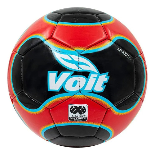 Balón Futbol #5 Omega Mix Voit Ss23 Negro Con Rojo