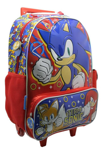 Mochila Cresko 18 C/carrito Sonic Team (so328) Color Azul 