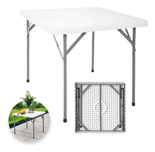 Mesa Plegable Cuadrada Plástico Resistente 86cm Jardin Exter