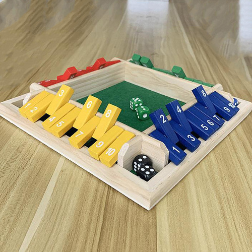4 Lados Cerrar La Caja Juego De Madera Tablero Número Beber