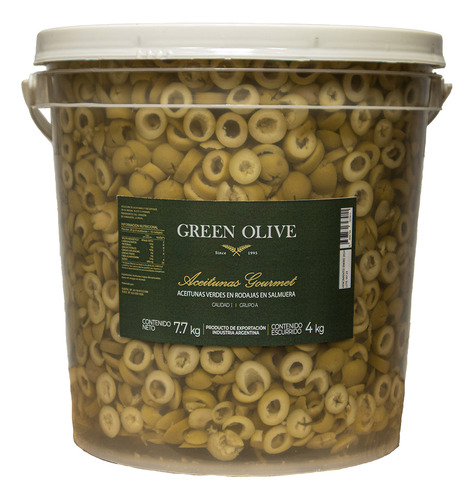 Aceitunas Verdes Green Olive En Rodajas X 4 Kg En Balde
