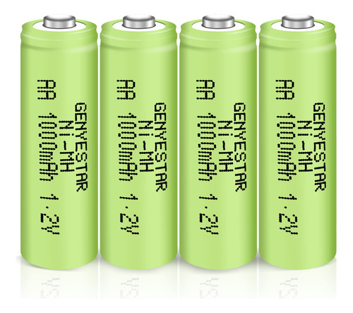 Genyestar Bateria Aa Recargable Nimh 1.2 V Doble A 1000 Mah,