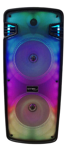 Parlante Karaoke Doble 8 C/mic Rgb Led Flama Netmak Yankee