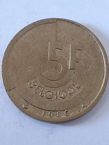 Moneda Bélgica 5 Francs 1986(x898