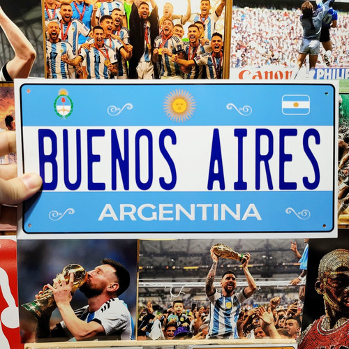 Cartel Chapa Bandera Argentina Buenos Aires Apto Exterior 