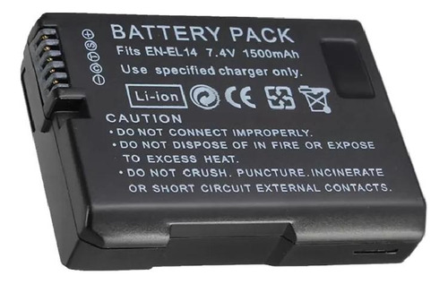 Pack De 2 Bats En-el14 + Cargador Doble Usb P Nikon