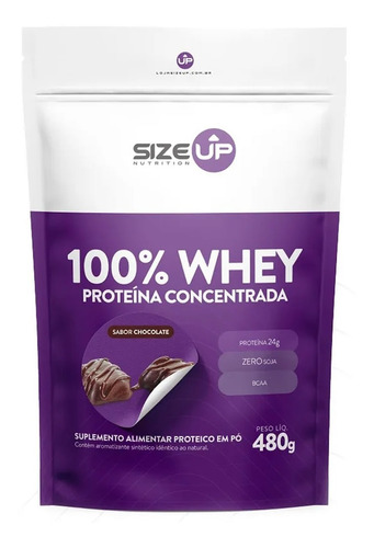 Whey Protein Pure 100% Concentrado 480g - Size Up