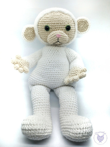 Monito Blanco Meme Amigurumi Peluche 46 Cm Alto