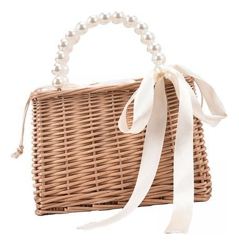 2 Bolso De Paja Tejido A Mano Cesta Bolso De Playa Chic