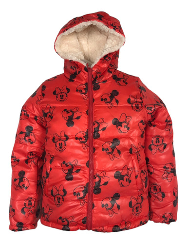 Campera Nena Impermeable Disney Minnie Mouse Con Corderoy