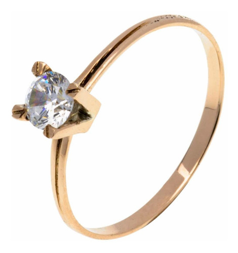 Anillo De Comprómiso En Oro 18 Kilates Con Zirconia Joyeria