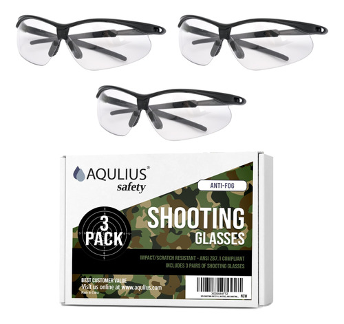 Aqulius Paquete De 3 Gafas De Disparo, Gafas De Seguridad, .