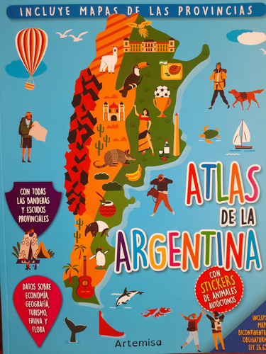 * Atlas De La Argentina * Incluye Mapas Provincias Stickers