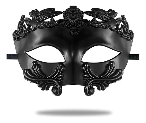Misteriosa Mascarada Negra Para Hombre Disfraz Halloween Mar