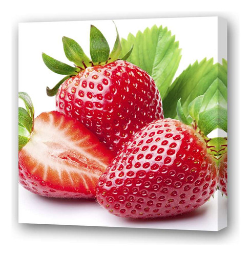 Cuadro 30x30cm Frutillas Strawberry Fruta Delicia Roja P2