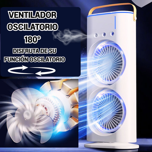 Ventilador De Escritorio 2 Niveles Oscilatorio Con Humidificador Luz Led Potente 3 Niveles Marca Leiej Abanico