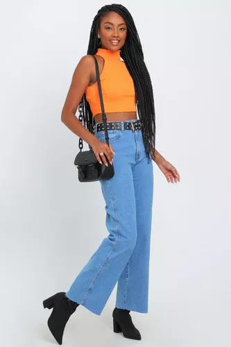 Calça Jeans Wide Leg Super High Lança Perfume