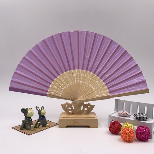 Rose Red - Foldable Blank Canvas Fan For Diy Painting