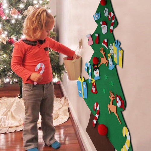 Set De Árbol De Navidad De Fieltro Con Adornos Infantiles